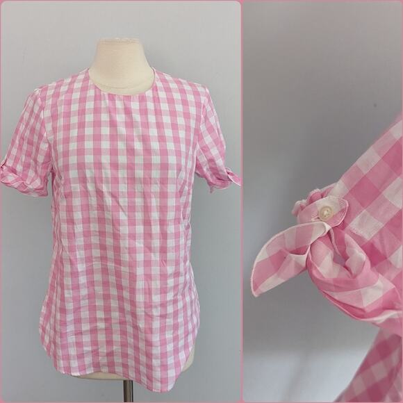 Banana Republic Tops - Banana Republic Pink Gingham Blouse
